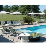 Round Stackable Sunbed with Cushions