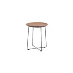 AL Wood Table - Slatted Ash Dark Wood, Black Frame