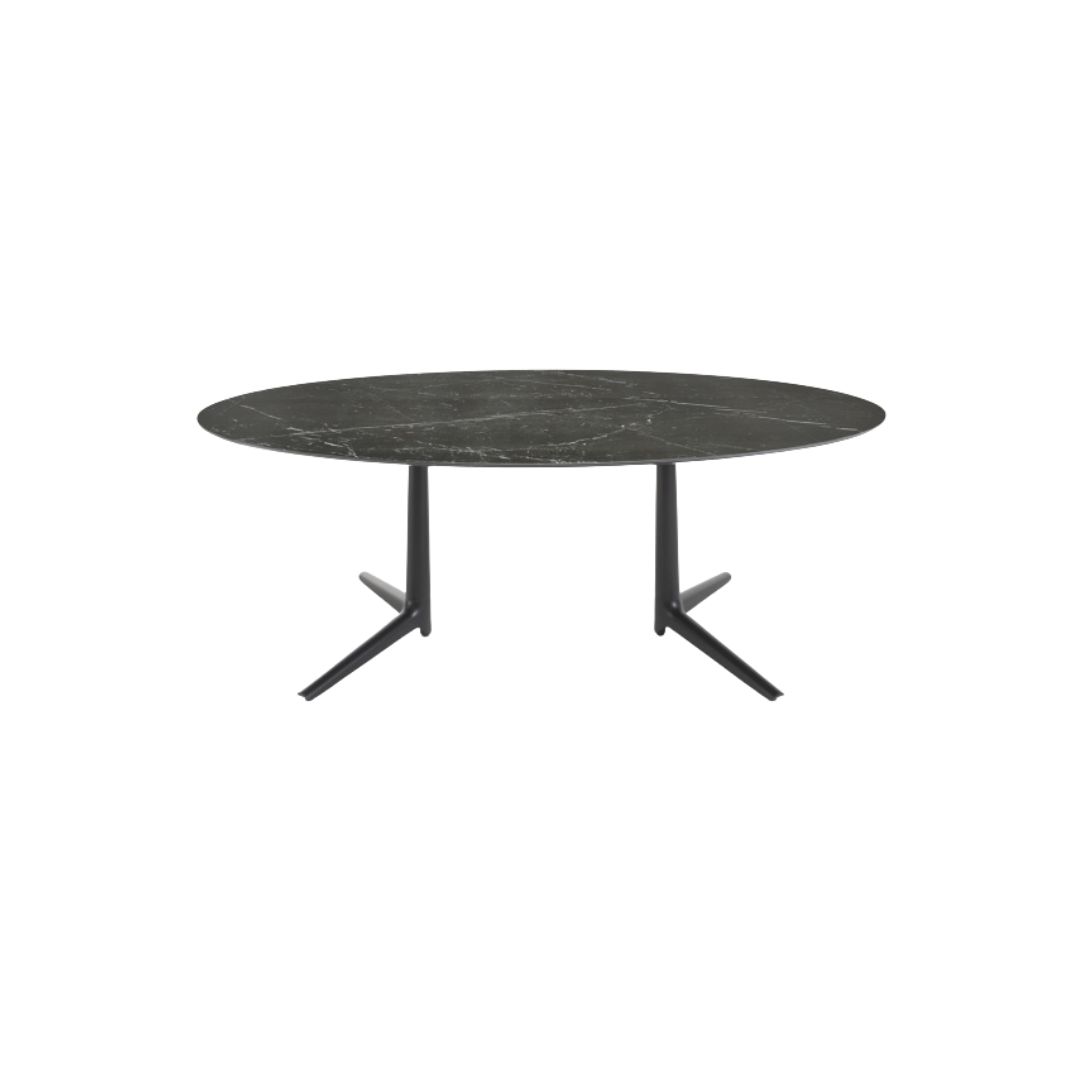 1 Multiplo XL Oval 192x118CM Dining Table - Nature Tundra, Black - Image 1