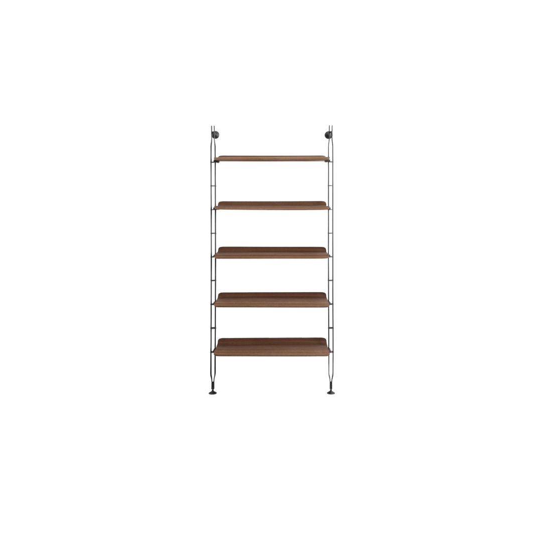 1 Adam Wood Bookshelves - 5 Shelves Dark Wood - Image 1