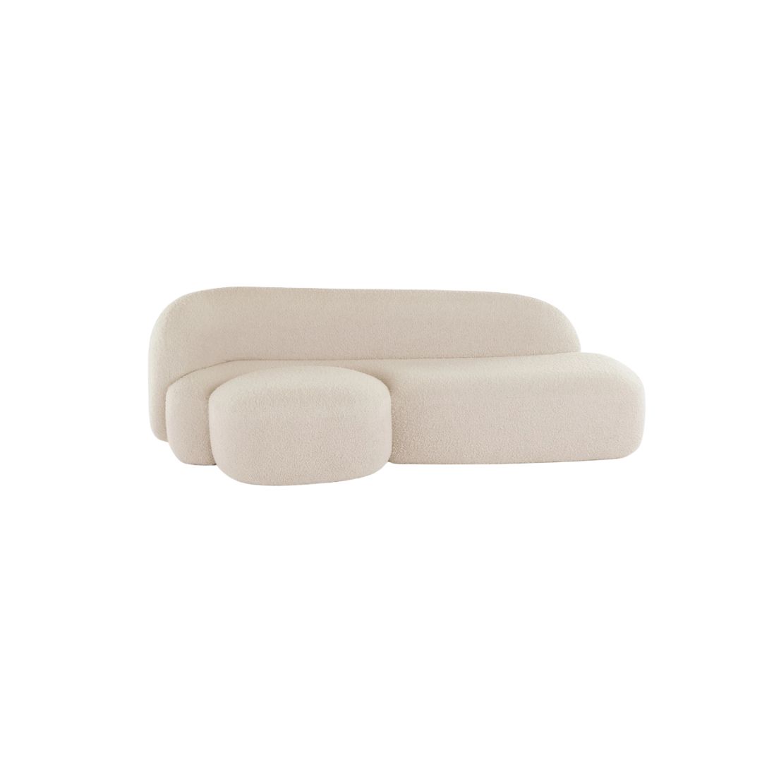 1 Aaland Sofa SX Left 240cm - Fabric Gorgone White - Image 1