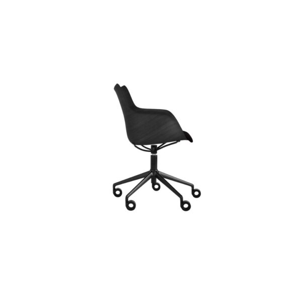 Q/Wood Swivel Soft Version Chair - Black Wood/Black/Black - Image 2