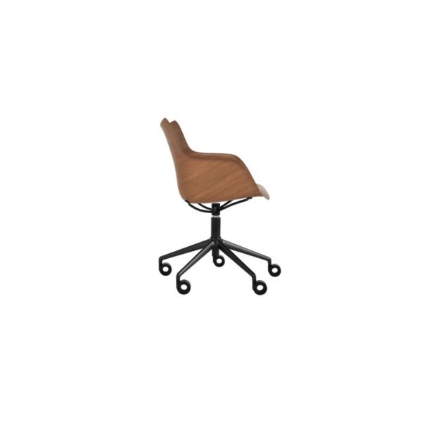 Q/Wood Swivel Soft Version Chair - Dark Wood/Light Brown/Black - Image 2