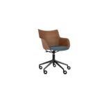 Q/Wood Swivel Soft Version Chair - Dark Wood/Light Blue/Black - Image 3