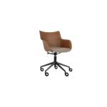 Q/Wood Swivel Soft Version Chair - Dark Wood/Light Brown/Black - Image 3