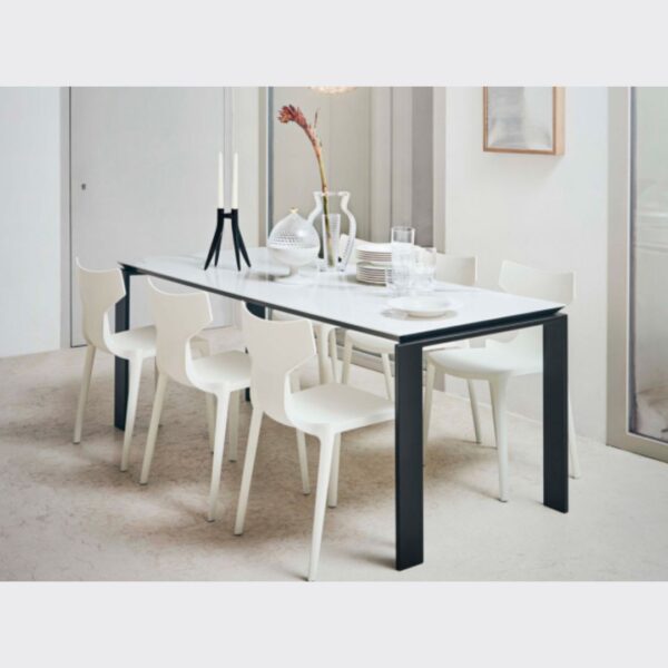 Four Ceramic 190x90CM Dining Table - White, Black - Image 3