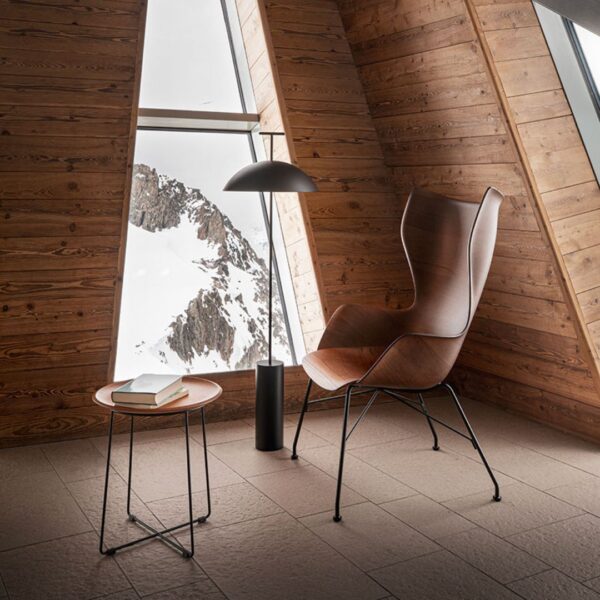 AL Wood Table - Slatted Ash Dark Wood, Black Frame - Image 4