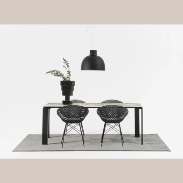 Four Ceramic 190x90CM Dining Table - White, Black - Image 4