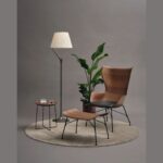 AL Wood Table - Slatted Ash Dark Wood, Black Frame - Image 5