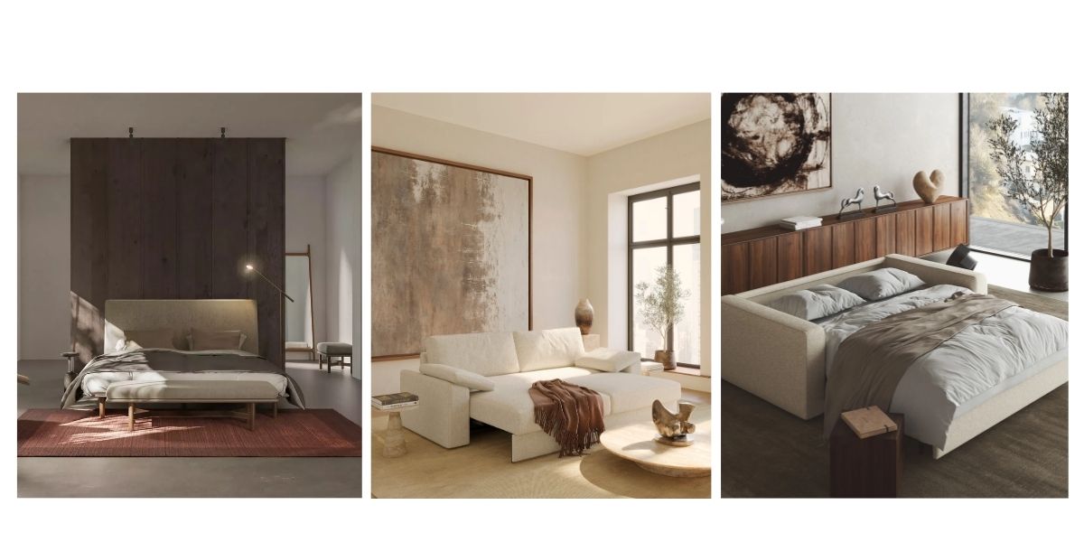 Curated designer bedroom set at Lifestorey Prestige featuring upholstered Italian furniture