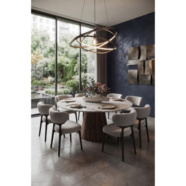 Fabian Dining Chair with Wooden Leg - Image 2