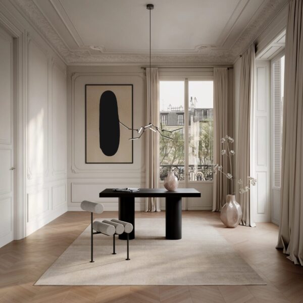 Hiro Dining Chair, Black Frame - Linen - Image 3