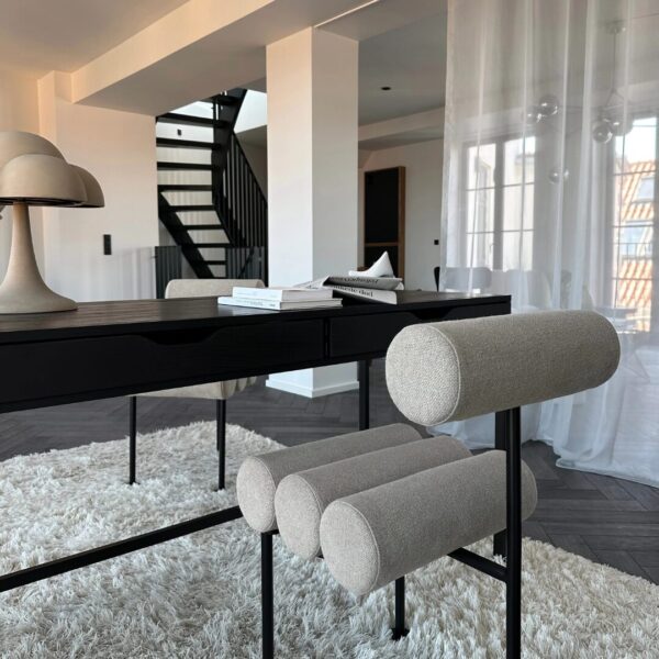 Hiro Dining Chair, Black Frame - Linen - Image 4